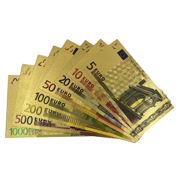 Shop for Ready Stock Custom Euros Banknotes with 24K Gold Foil Plating in Various Denominations