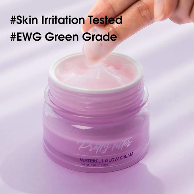 Natural Skin Soothing Moisture Boosting Facial Waterful Glow Cream for Makeup