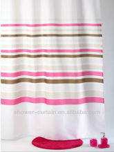 pink stripe shower curtain