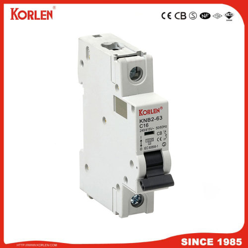 Disjoncteur de circuit miniature 3KA 63A TUV KNB2-63 1P