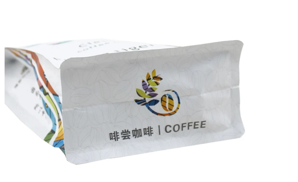 Food Grade Customized Gravure Printed Laminated Foil Coffee Plastic Bag with Flat Bottom