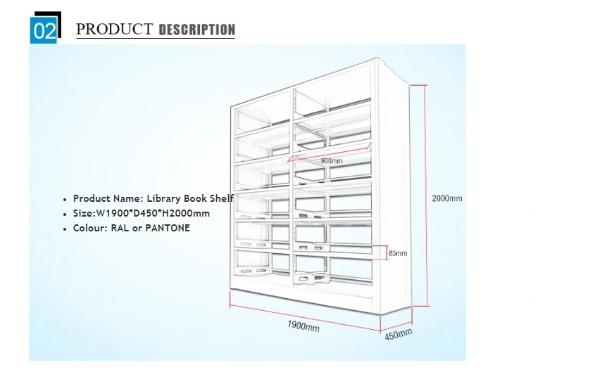 Factory Sale Book Storage Shelves Metal School Furniture for Library Use