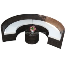 SALO Round Rattan Sofa: Outdoor Wicker Garden Sectional Circular Rattan Sofa Furniture