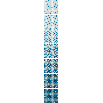 Ubin mosaik kaca biru bertahap perubahan