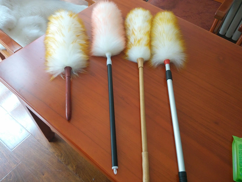 Home Use Long Wood Handle Lambs Soft Wool Cleaning Small Sheepskin Duster
