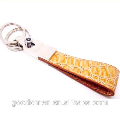 cheap car logo embossed leather multi key chain