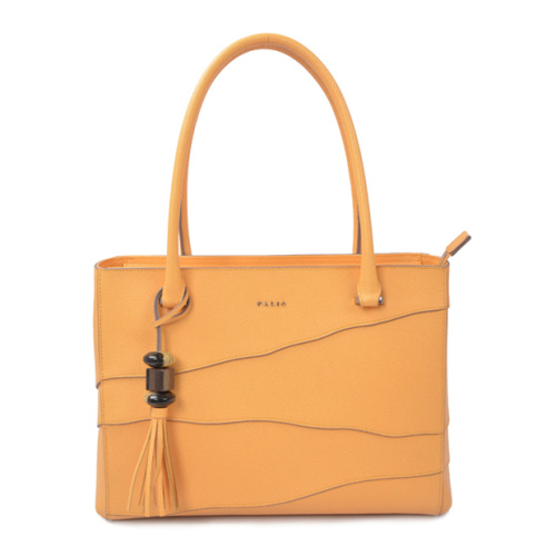 Yellow Leather Tote Bag Shopper Women's Bag