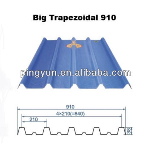 trapezoidal plastic sheet for roofing