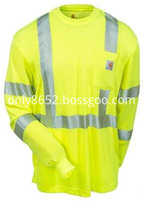 Men's Lime Hi Vis Class 3 Force Long Sleeve Shirt