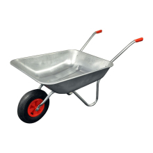 Garden Wheelbarrow WB5204 - 65L Galvanized Tray & 4.00-6 Rib Plastic Wheel