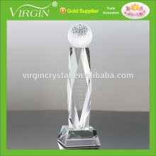 New Design Clear crystal golf awards & glass golf trophies for business gift