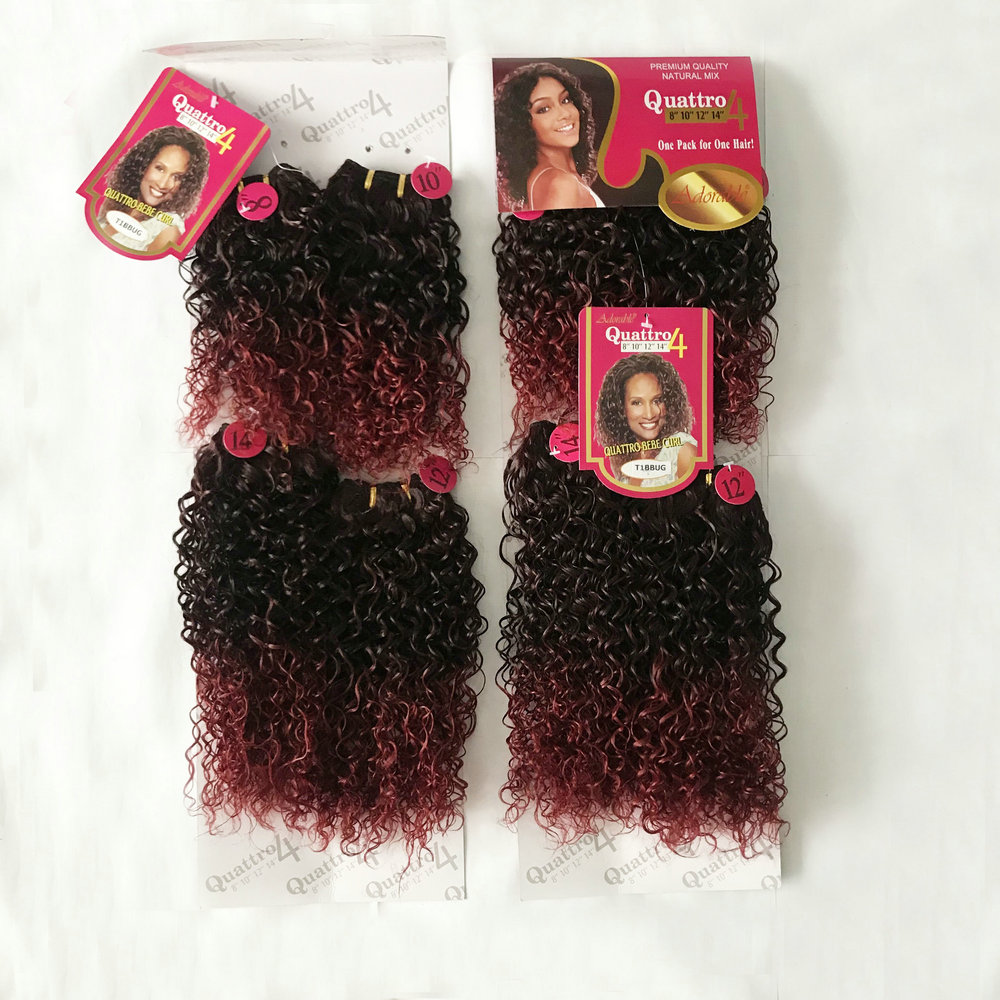 Adorable soft synthetic hair extension bebe curl weave. african small curly hair weft