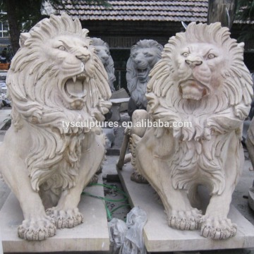 China hand carved outdoor stone lion sculpture