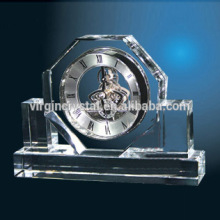 Sliver mechanical crystal table clock
