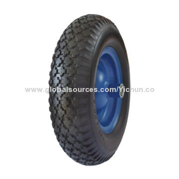 Wheelbarrow wheels, PU flat free, 4.00-8, popularly used for construction wheelbarrows