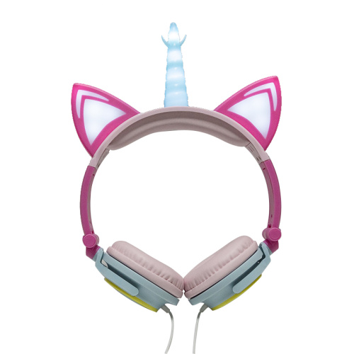 Auriculares con forma de oreja de gato con luz LED de lujo