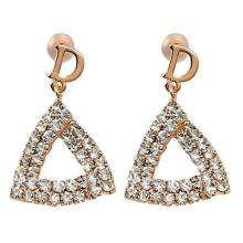 CZ Diamond Triangle Drop Earring with D