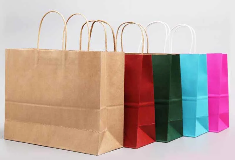 10*6.75*12 Inch Chept Price Handle Brown Kraft Zara Plain Cheap Price Paper Bags with Tyvek Paper Bags