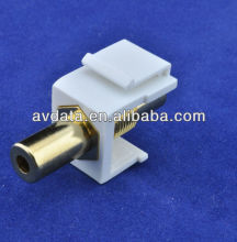 3.5mm auidio Keystone Jack, Stereo Female adaptor, Brass copper and Gold Plated