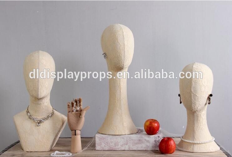 Fashion Wigs Hat Display Heads DL180527 Male Solid Beech Wooden Mannequin Head With Ears