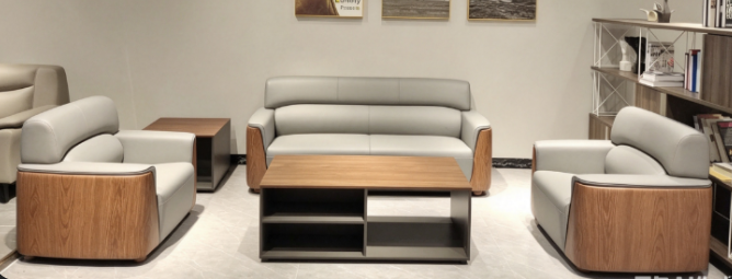 Conjunto de sofá de escritório em couro PU 3+1+1 PU Leather Office Sofa Set 3+1+1