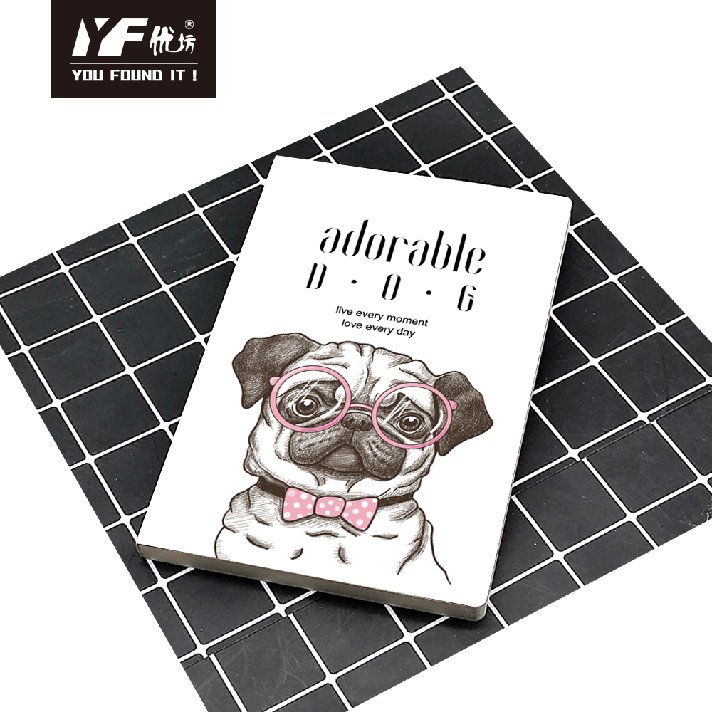 Custom adorable dog style soft cover glue notebook