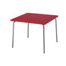 Tables pour enfants rectangulaires en MDF ROUGE avec piètement en fil de fer