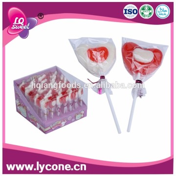 Heart shape lollipop Halal sweet strawberry lollipop