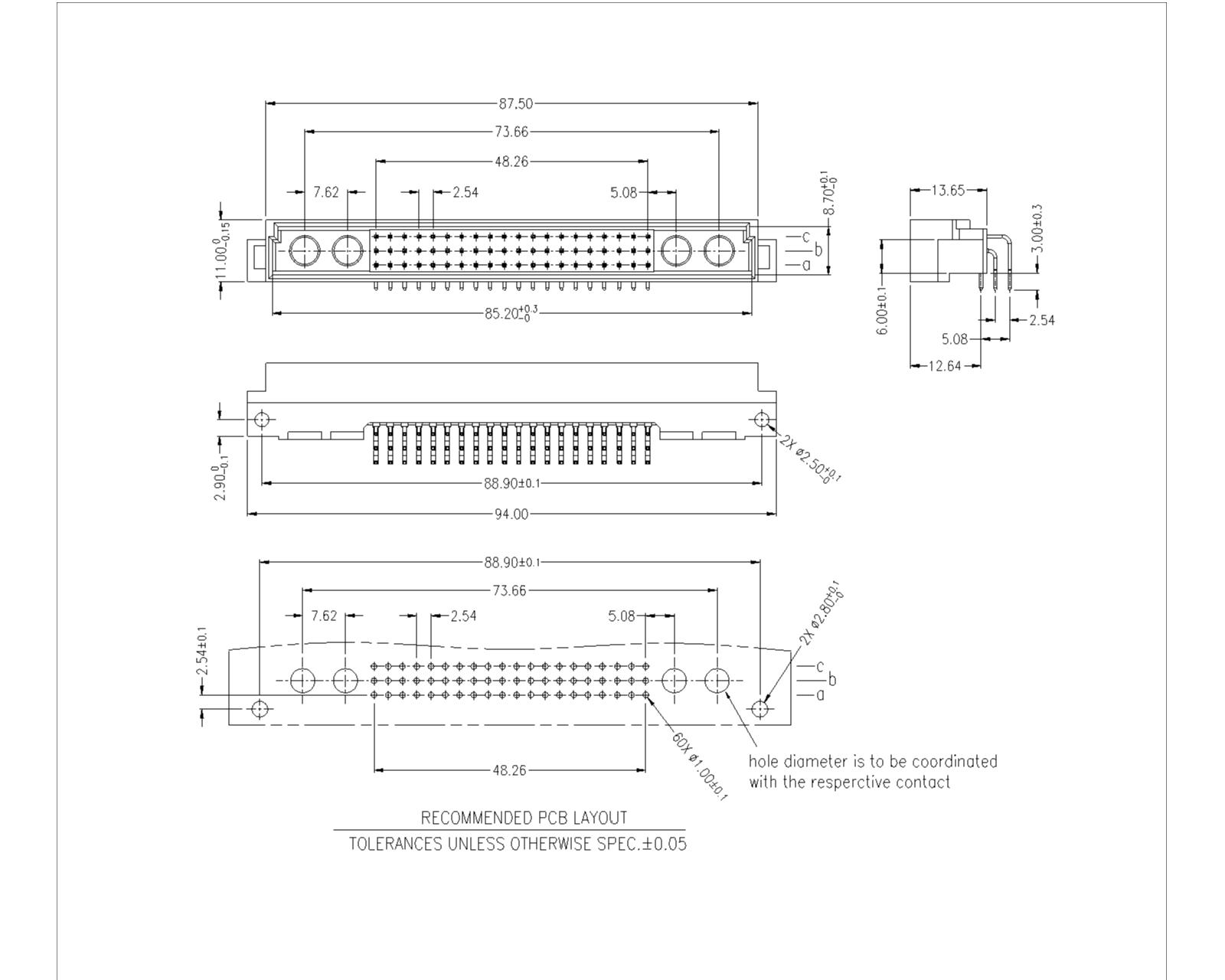 DMR-60-B-64-XX-M01 DIN 41612 M TYPE- Male 60+ DMR-60-B-64-XX-M01 DIN 41612 M TYPE- Male 60+
