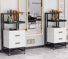 High Quality High Gloss Black Hair Stylist Trolley Pedicure Trolley Manicure Pedicure Trolley Salon Furniture