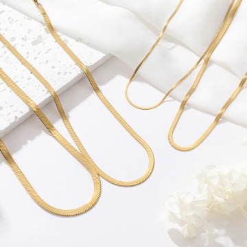 Hot Selling Stainless Steel Chain Vacuum Plated Snake Bone Necklace  Fashionable Necklace Stackable Necklace For Men And Women