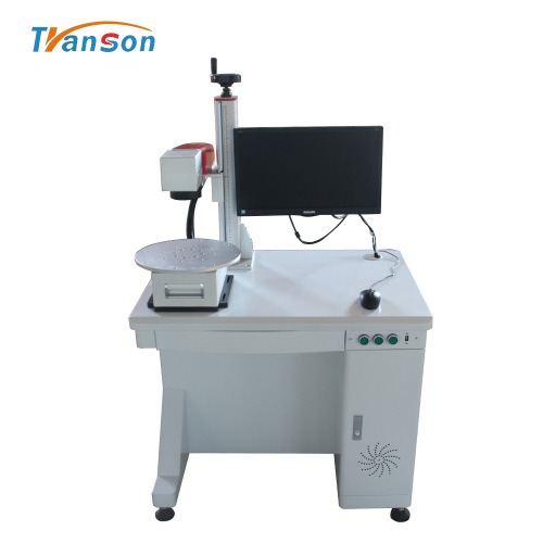 Máquina de marcação a laser de fibra de mesa rotativa para mesa de trabalho