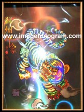 Hologram Tiger Greeting card