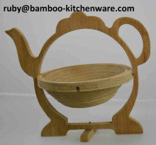 Bamboo Wooden Tea Pot Folding Collapsible Fruit Basket Board Mat