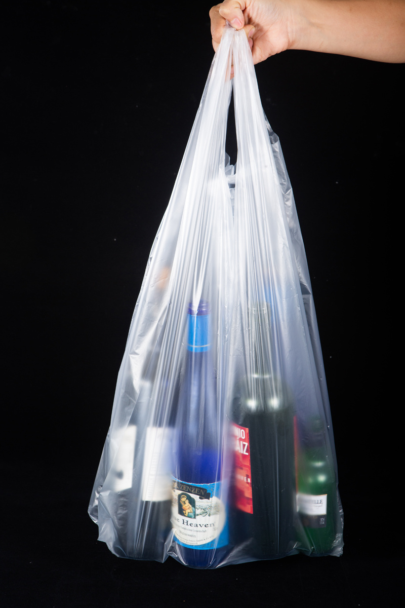 Large Size Transparent Plastic Shopping T Shirt Bag