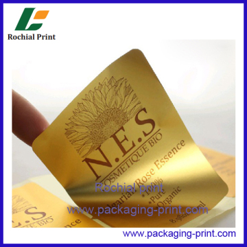 Factory price custom Packaging Waterproof Gold Printing sticker