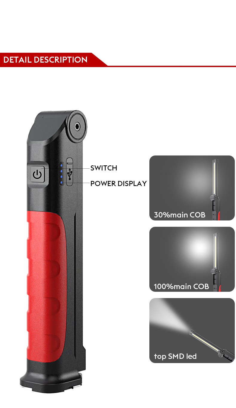 Latest best product in the industry  emergency IPX5 ETL certificate magnetic work light with fire work light