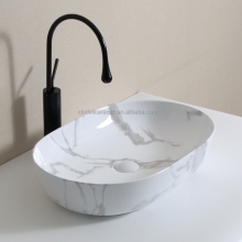 Carrara Big Size Oval Bathroom Sink - Good Price Ceramic Marble Wash Basin Manufacturer