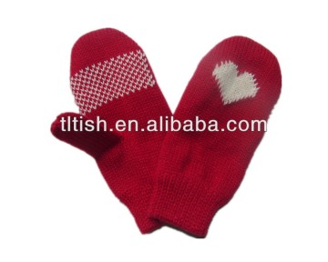 fashion fingerless expressions cheap winter knit gloves for girls