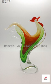 Wonderful Rooster Glass Sculpture