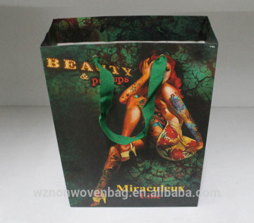 colorful coated promotional paper bag printing