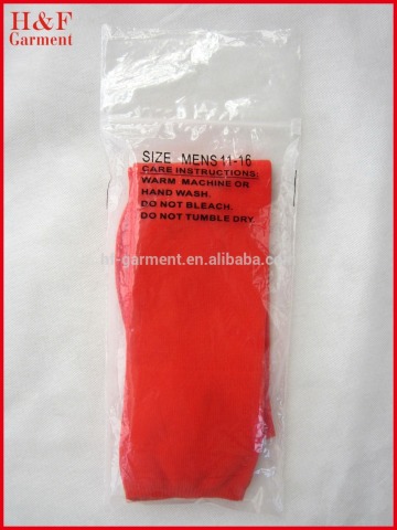 Garments stock lot red sock for sport wholesale cotton