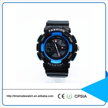 Analog and digital watch for men, Wide Strap Outdoor Men Sport Wrist Watches,Men Dual Time Zone watches