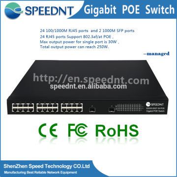 802.1Q VLAN PoE+ 10/100/1000Mbps Industrial Ethernet Switch for Dahua/hikvision network switch