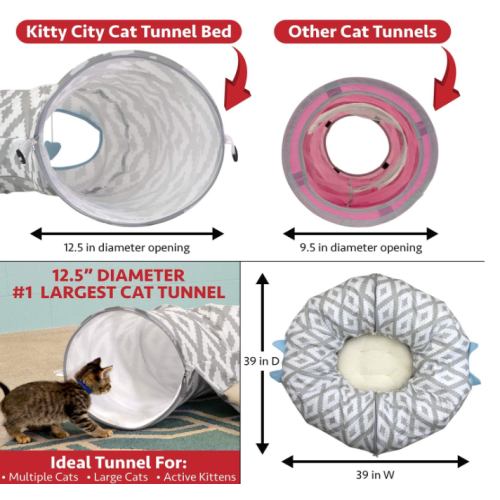 Großes Katzen-Tunnelbett