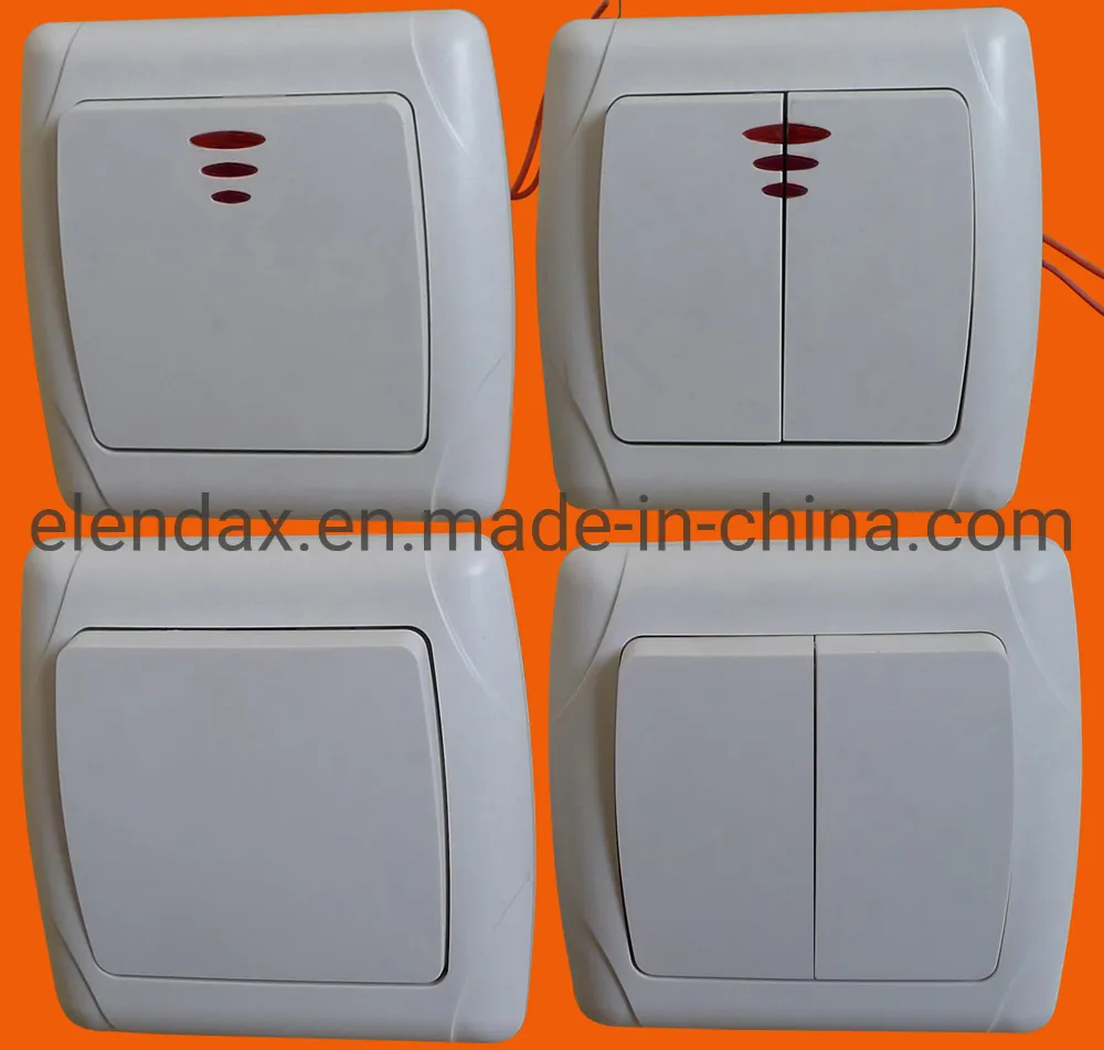 Европейский настенный электрический выключатель 10А с индикатором (F3101)