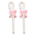 100Pcs / Lot Kawaii Pastel Color Resin Candy Cane Charms Cute Bowknon Candy Cane Lollipop Στολίδι Κοσμήματα DIY