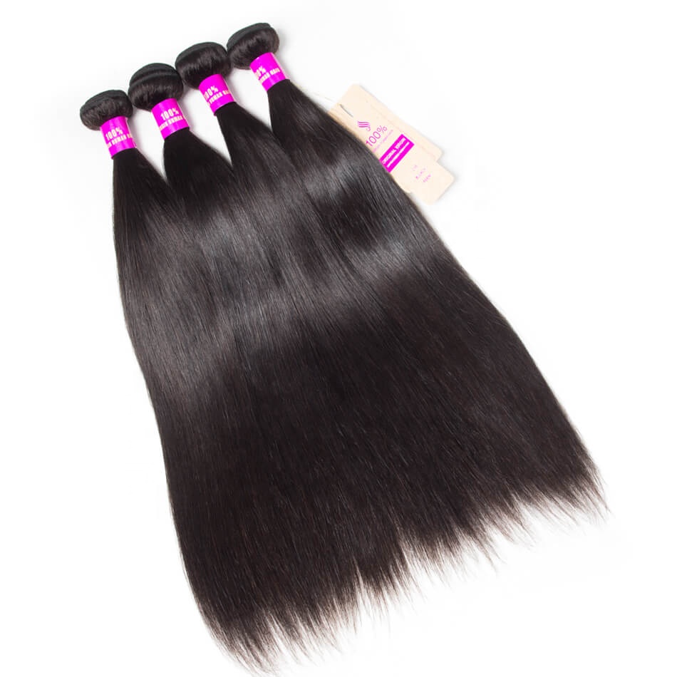 Wholesale 10A Grade Mink Brazilian Straight Human Hair Weave Bundles With Closure 100% Human Hair Extension