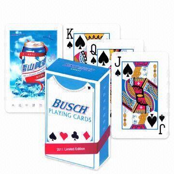Bermain poker Kad untuk promosi produk dengan logo