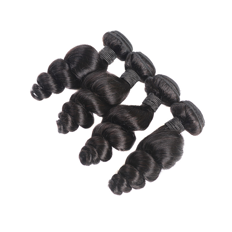 High quality loose wave virgin peruvian hair weaving bundles 100% remy human hair extension